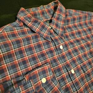 Ralph Lauren Polo Men's Plaid‎ Long Sleeve Button Up Shirt Red & Blue Size XL
